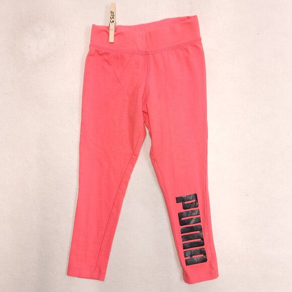 Puma Athletic Pull On Running Pants Youth Girls Size 4 Pink Black - Picture 2 of 8